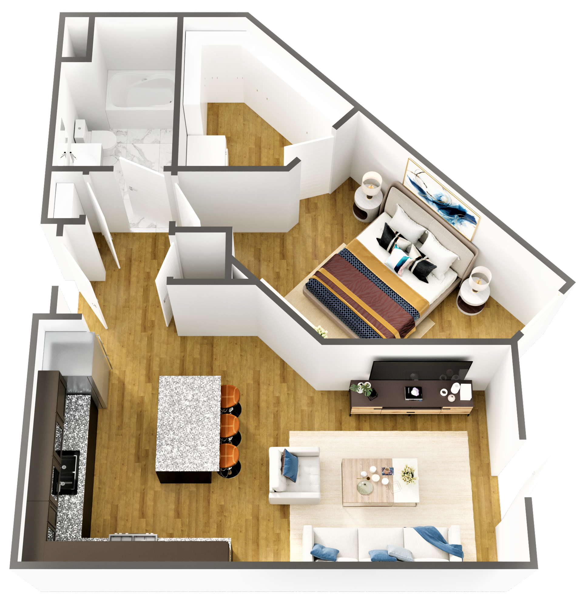 One Bedroom - Polka Dots and Moonbeams floor plan